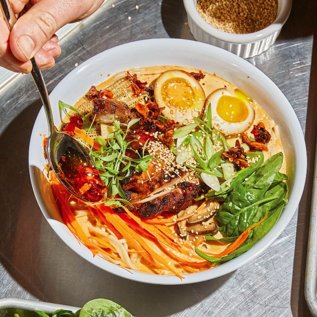 Spicy Red Hot Creamy Ramen w/ Char Siu Chicken