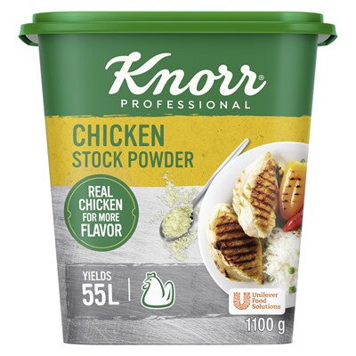 Knorr Chicken Stock Powder (6x1.1kg) - Knorr Professional Chicken Stock Powder delivers an authentic chicken aroma and colour to every dish