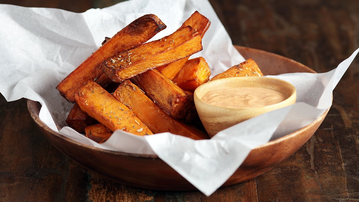 Baked Sweet Potato Fries & Home-made Chipotle Mayo – - Recipe Baked Sweet Potato Fries & Home-made Chipotle Mayo – - Recipe