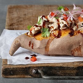 Barbecue Chicken Stuffed Sweet Potatoes