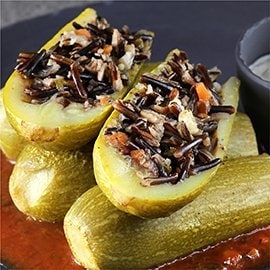 Black Rice Stuffed Zucchini