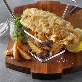 British Fish & Chips with Minted Peas