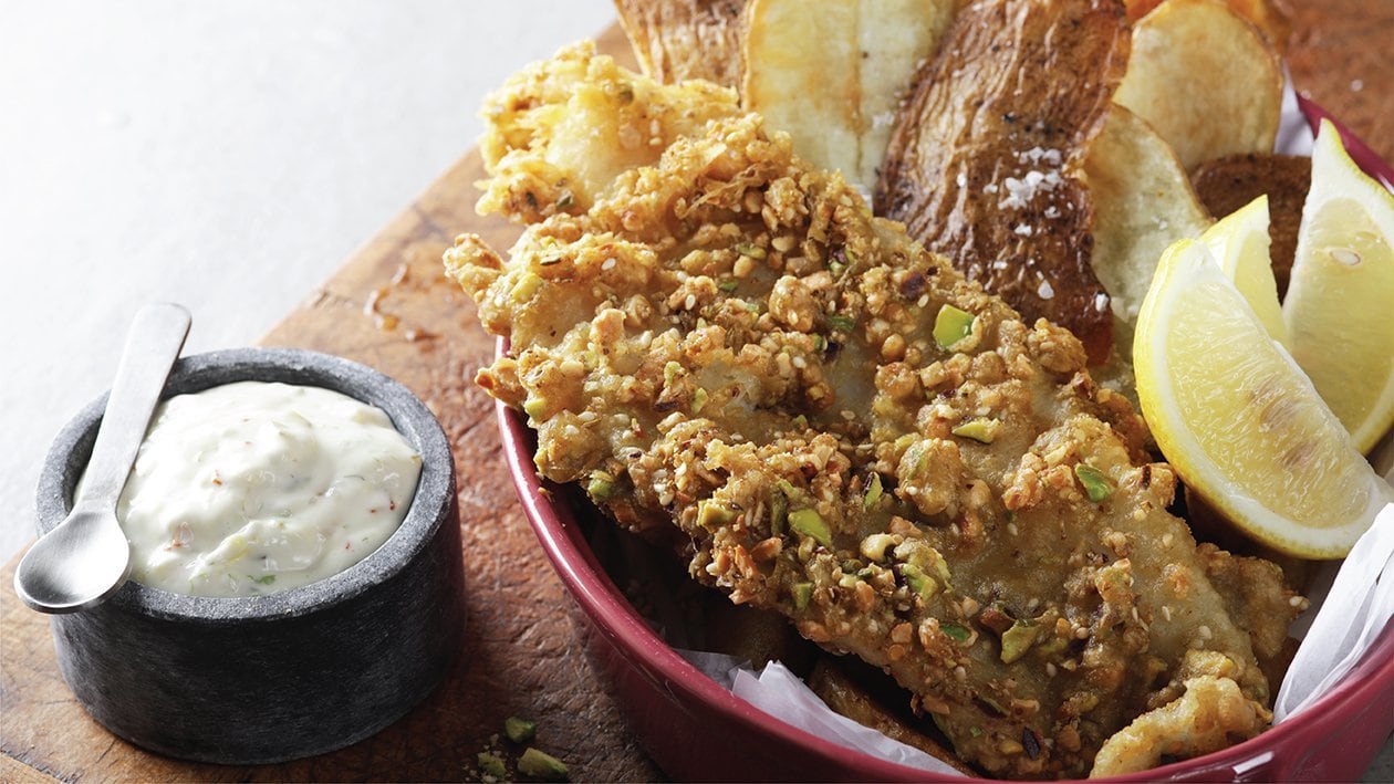 Dukkah Crusted Fish & Chips – - Recipe