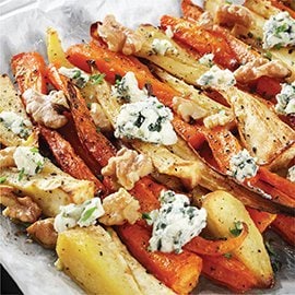Honey Blue Cheese Parsnips & Carrots