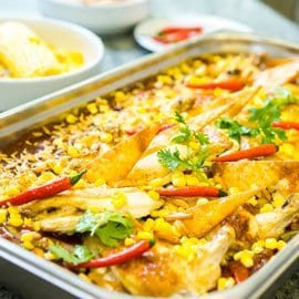 دجاج حار مخلي بالذرة