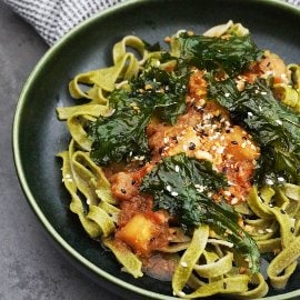 Noodles With Miso Eggplant Sauce