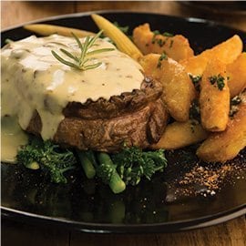 Sliced Grilled Steak With Mustard Hollandaise