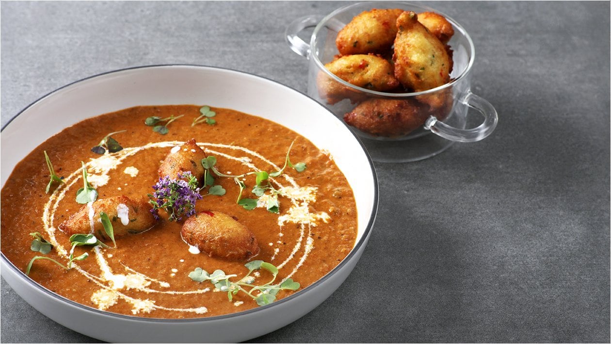 Spicy Tomato Soup with Daal Pakora – - Recipe