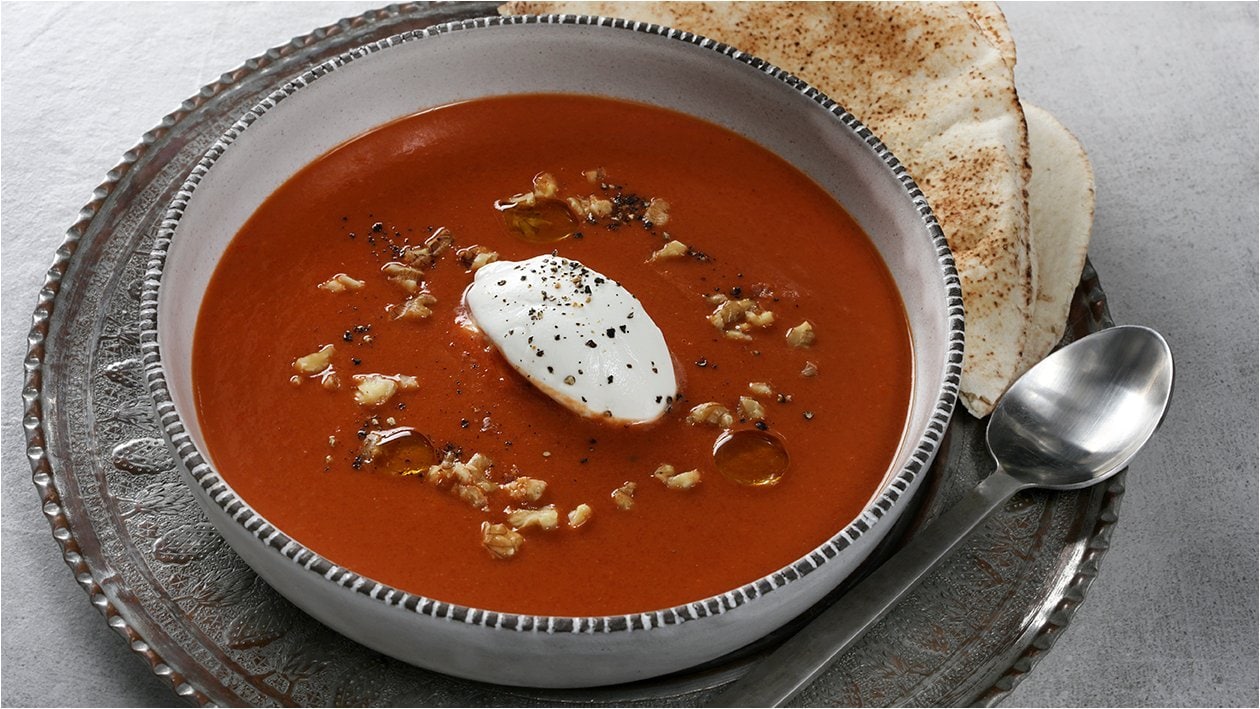 Tomato, Walnut & Labneh Soup – - Recipe