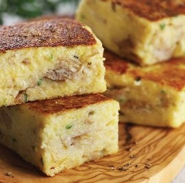 Turkey & Cheese Polenta Cakes