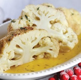 Whole Cauliflower with Butter Sauce
