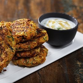 Zucchini Fritters with Yogurt Sauce