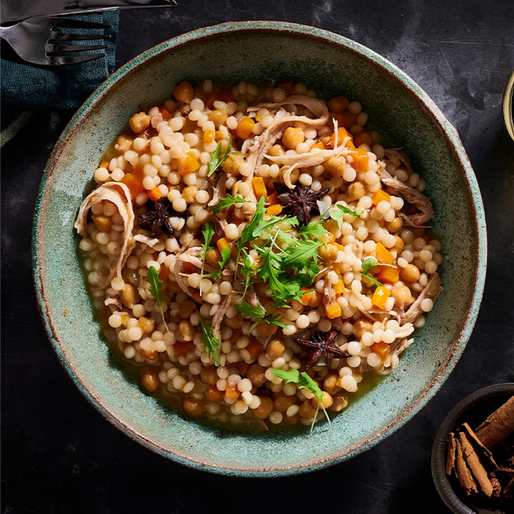 Chicken Moghrabieh Soup