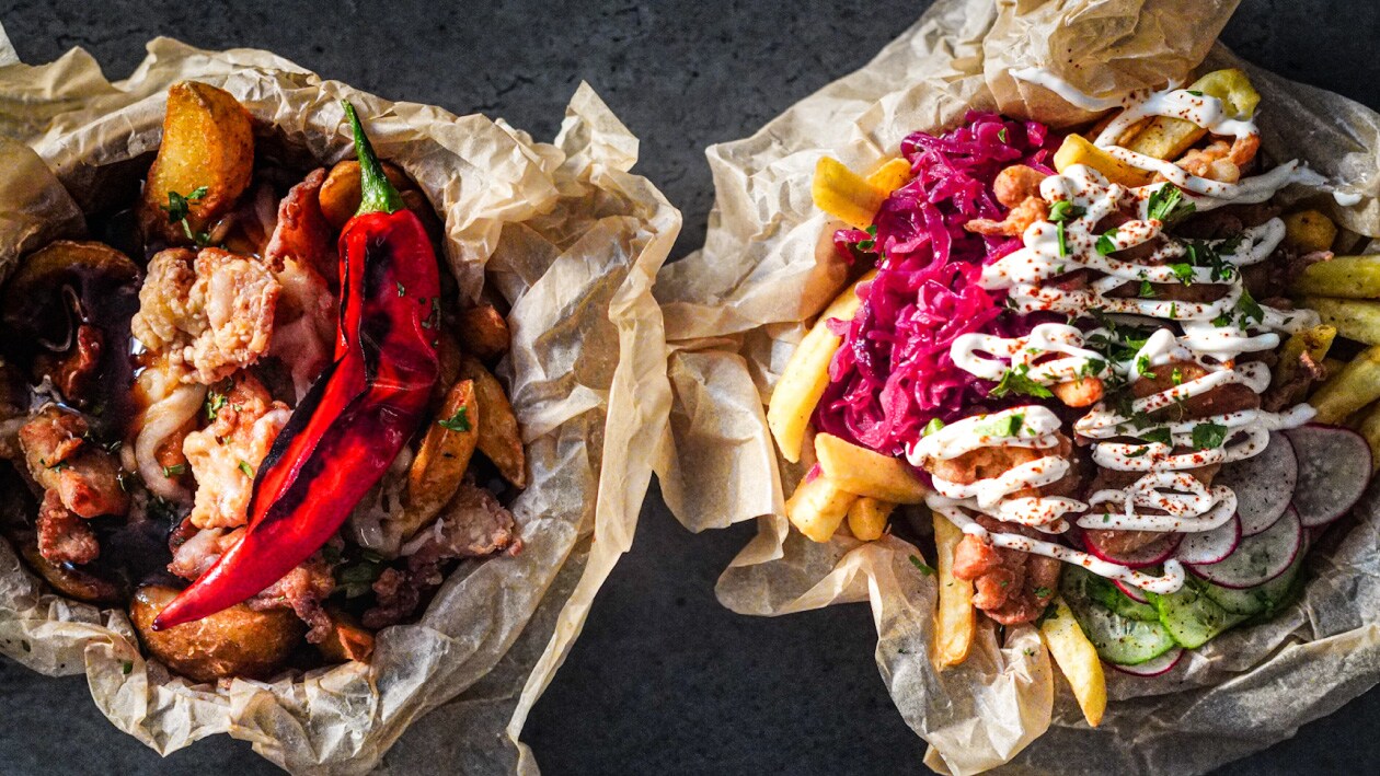 Messy Fries with Fried Chicken Poppers – - Recipe Messy Fries with Fried Chicken Poppers – - Recipe