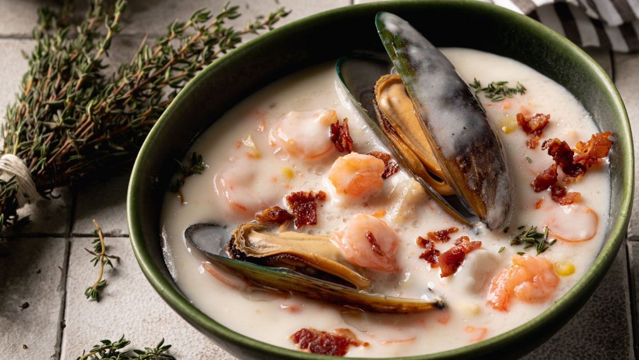 حساء فواكه البحر – وصفة