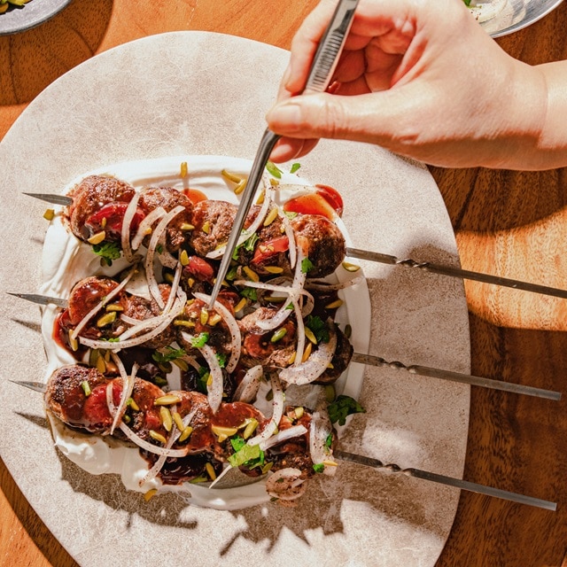 Stuffed Kebab with Dates BBQ Sauce