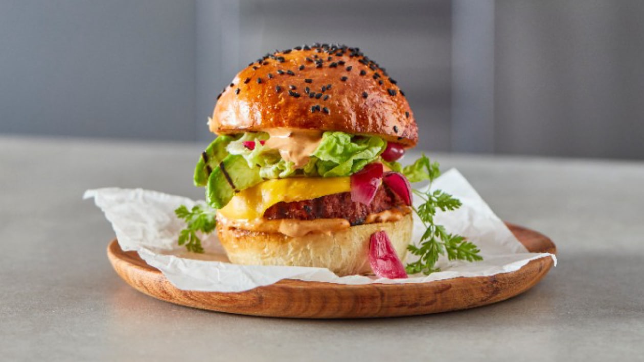 Vegan Beef Burger with Chipotle Mayo – - Recipe