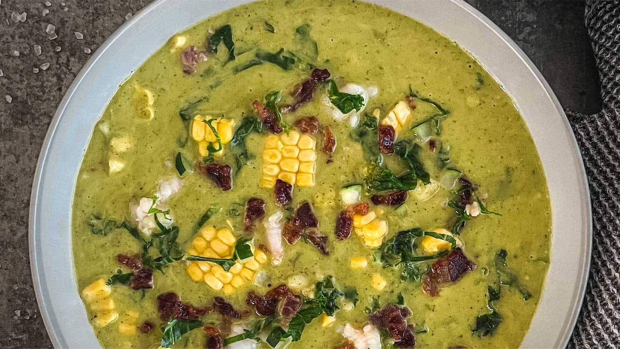 Zucchini Chowder with Corn and Shrimp – - Recipe