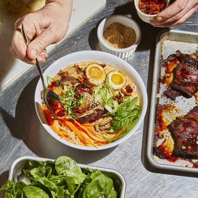 Spicy Red Hot Creamy Ramen w/ Char Siu Chicken