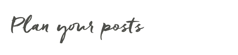 Plan yout posts Plan yout posts