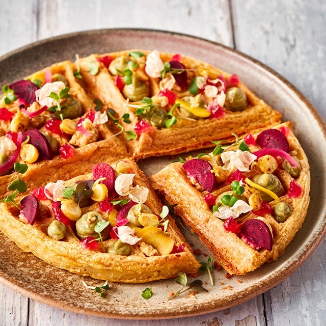 Learn how to cook a low-waste menu for your smart kitchen, including a chickpea waffle mezze, slow